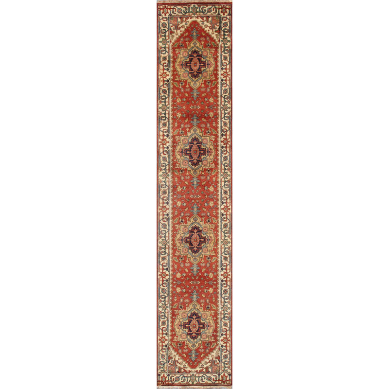 Oriental Area Rug in Rust, Runner 2'7" x 7'11"