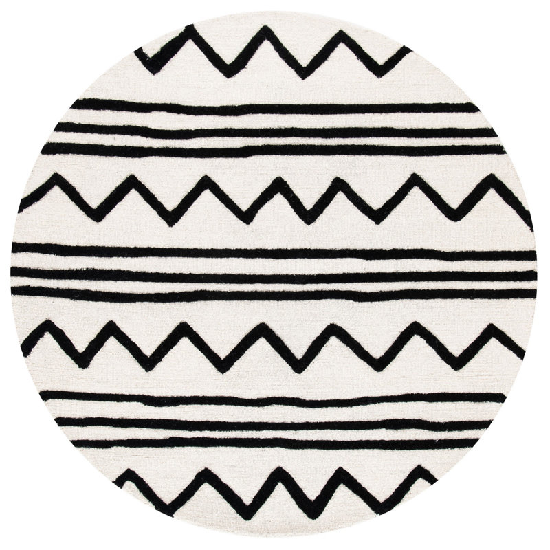 Santario Hand Tufted Wool Rug, Round 5'