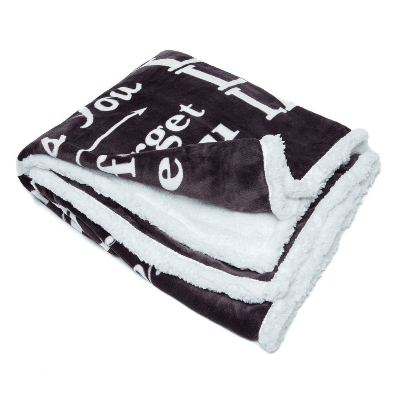 Dark Gray Sherpa and Faux Fur 5-Piece Cozy Gift Set