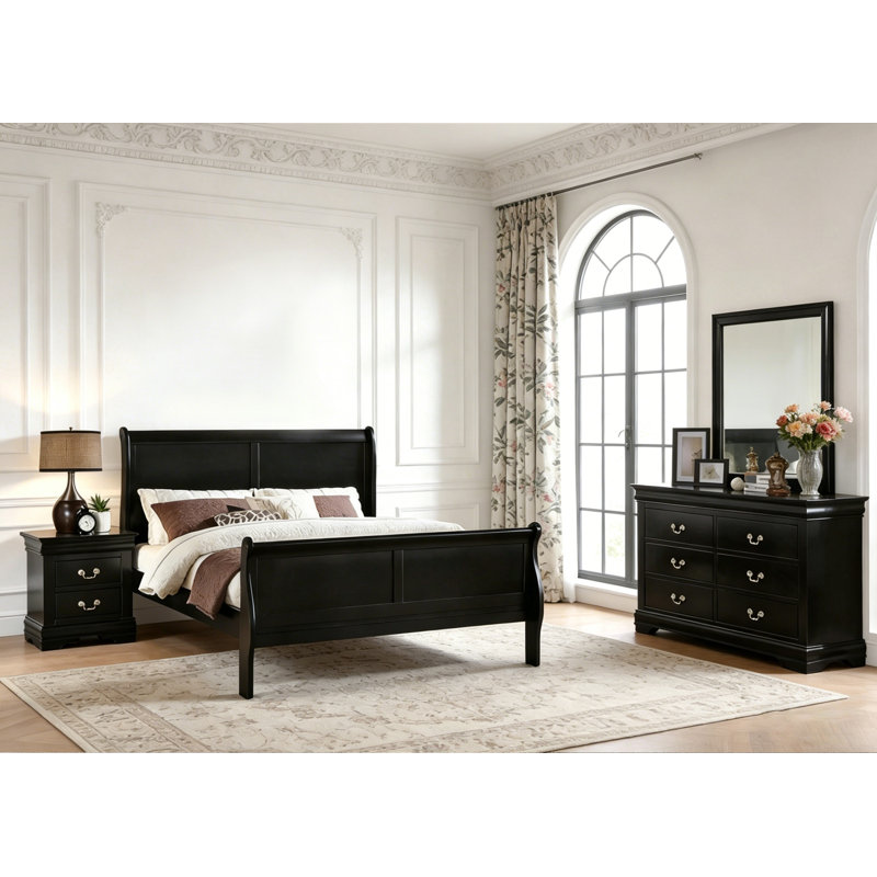 4 Piece Gillett, Full, Black