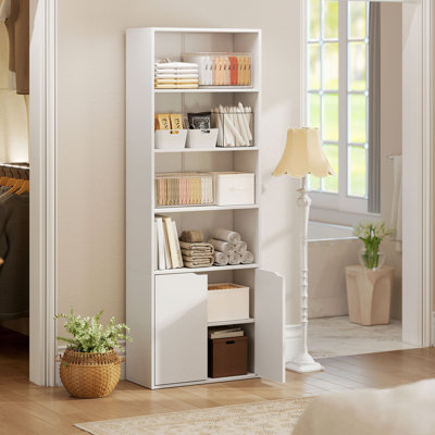 Bibliothèque de bureau à 4 niveaux avec portes ouvertes pour le salon