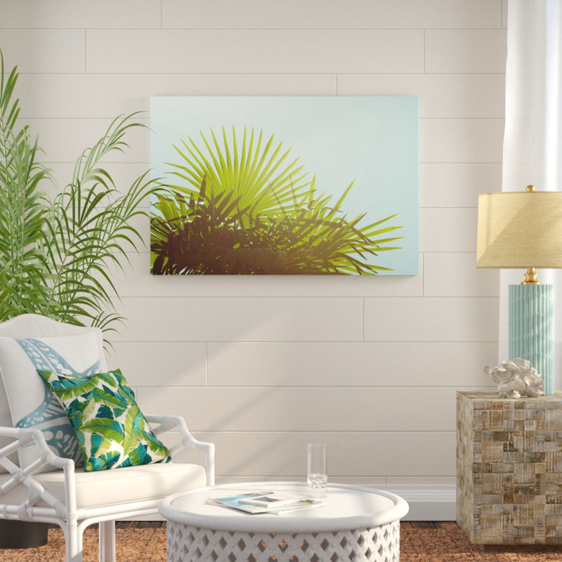 Sunny Palms I by Sonja Quintero - Photograph Print, 81cm H x 122cm W, Black Floater Framed