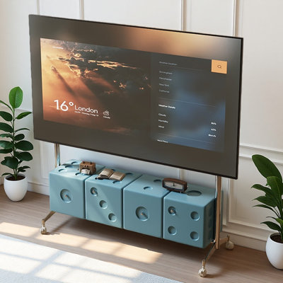 Italian Light Luxury Design Blue TV Cabinet