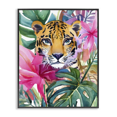 Giclée encadrée par un tigre tropical, conception par Shelly Craig