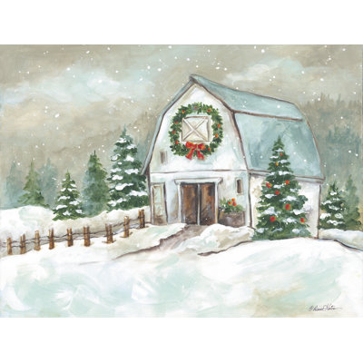 «Christmas Barn» sur toile par Diane Kater