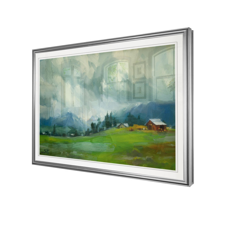 «Wallowa Valley Storm», reproduction, H 26 po x l 36 po x P 1,5 po, Cadre argenté