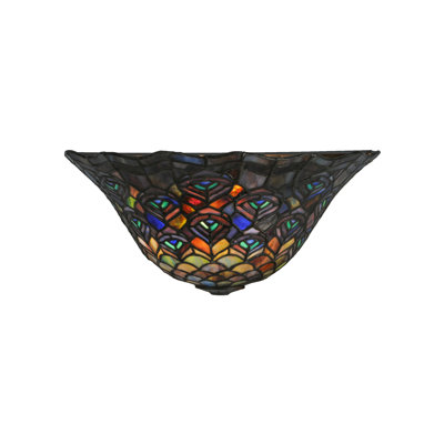 Demi-lune en plumes 1 lumières peacock