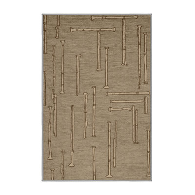 Washable Flute Music Area Rug