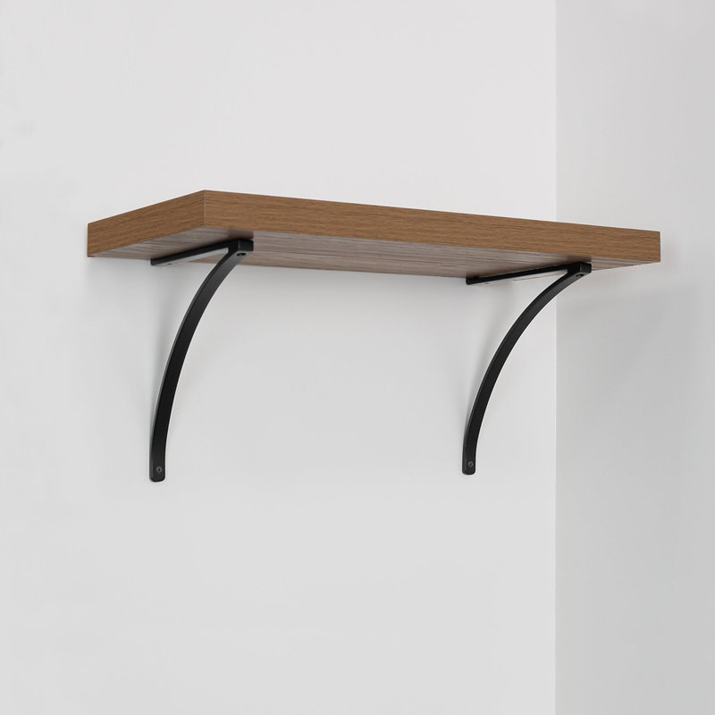 Lumi Home Furnishings Shelf Brackets Black 2-Pack, Black