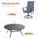 Patio dining set with 60" Round Metal Dining Table and 8 PVC-coated polyester Swivel Chairs