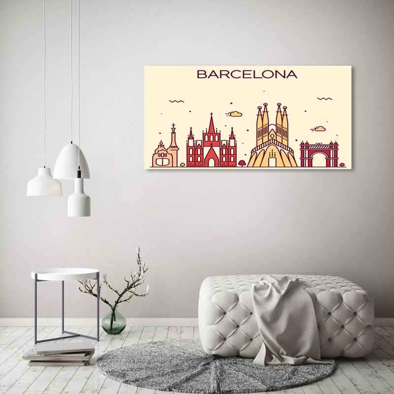 Inscription Barcelona - Wrapped Canvas Print