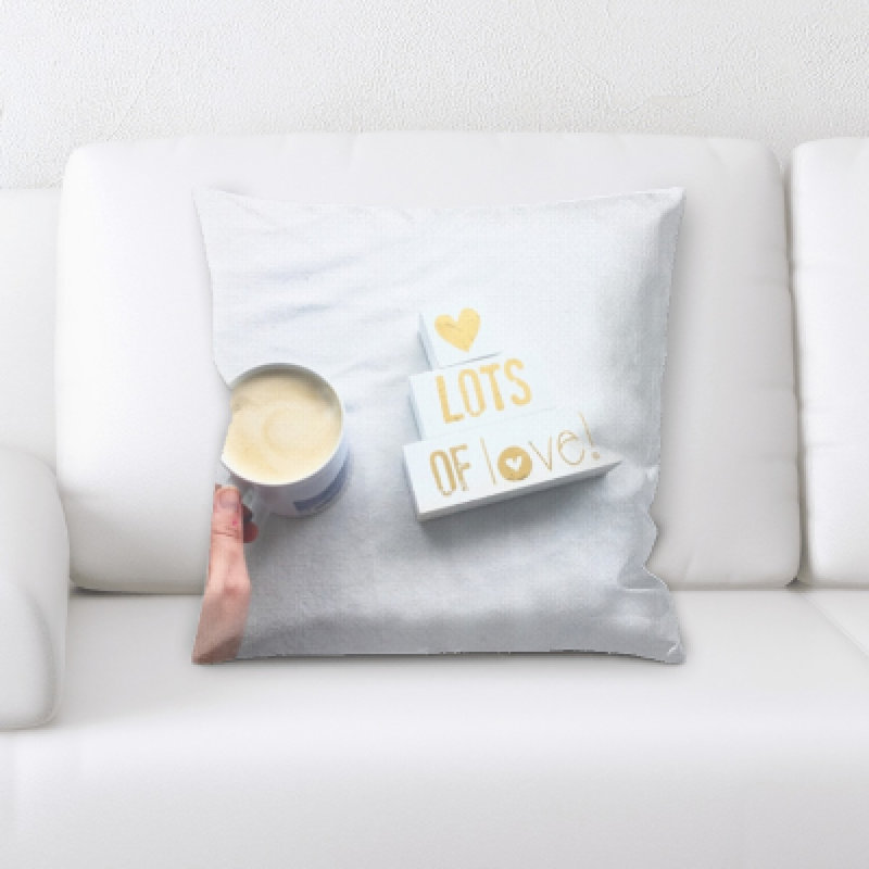 Coussin décoratif très grand d’amour avec café Blane