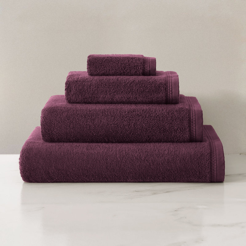 Egyptian Cotton Soft Border Towels, Washcloth, Mulberry