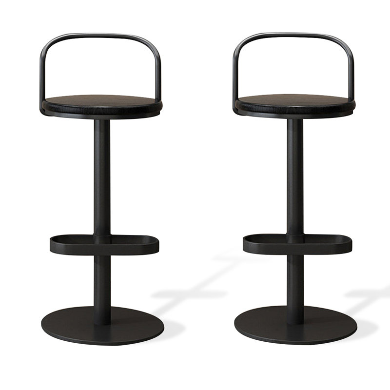 Chaise d'appoint noire à dossier solide (ensemble de 2), Noir, H 37,4 po x L 15,75 po x l 15,75 po