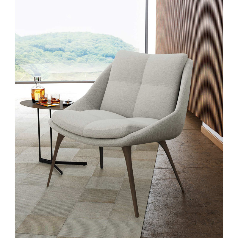 Chaise longue capitonnée de 32 po Columbus, Cuir véritable bouleau