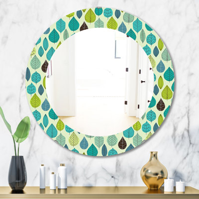 Texture with Leaf Wall Mirror