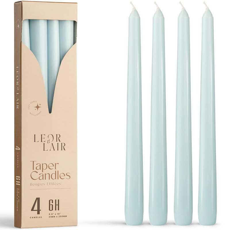 Ivory Taper Candles - 4 Pack, 10 Inch, Unscented, Orange