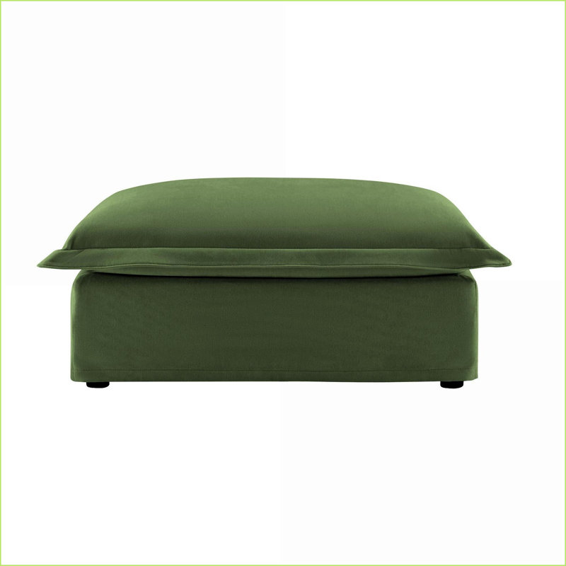 Canapé moderne en chenille vert sauge avec housses amovibles | Structure en bois | Noir, Vert