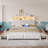 Bed With Headboard,upholstered Bed With 4 Storage Drawers,modern Bed Frame With Charging Station & Led Light-108946933-108946936