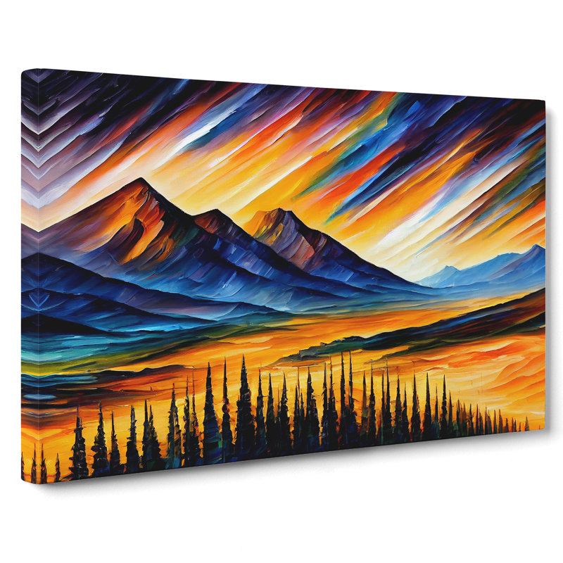 Mountains Scene Vol.2 Abstract - Wrapped Canvas