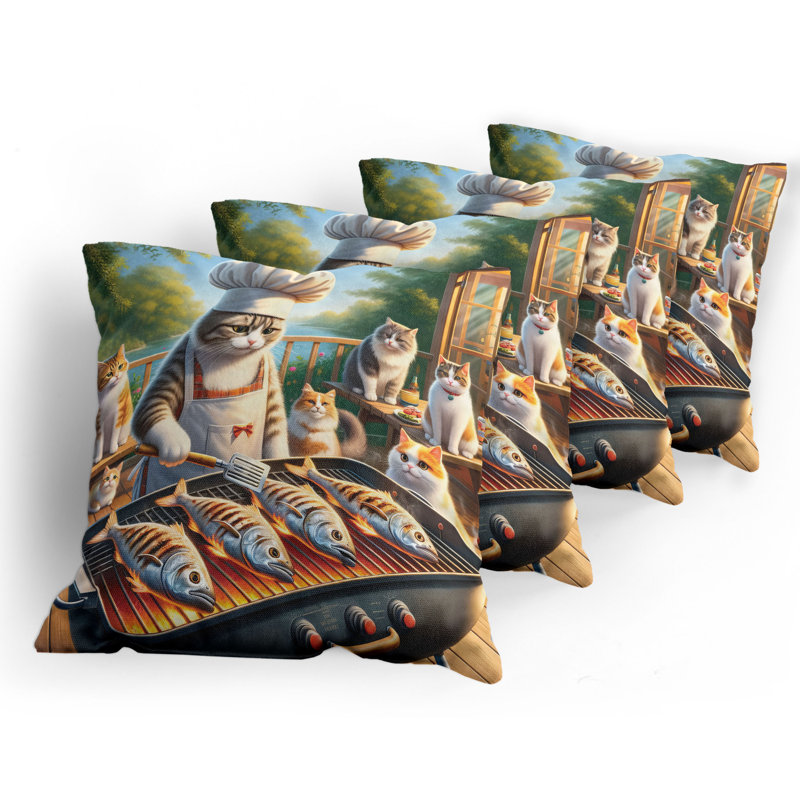 Fabric Reversible Throw Pillow, 18"H x 18"W