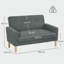 HOMCOM 2 Seater Sofa Velvet-Feel for Small Space Rubber Wood Legs-88132235