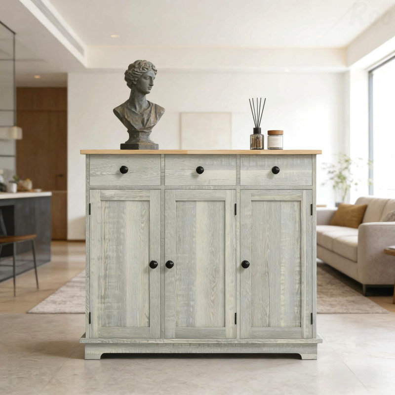 Armoire de rangement pour hall d'entrée, Gris clair / naturel