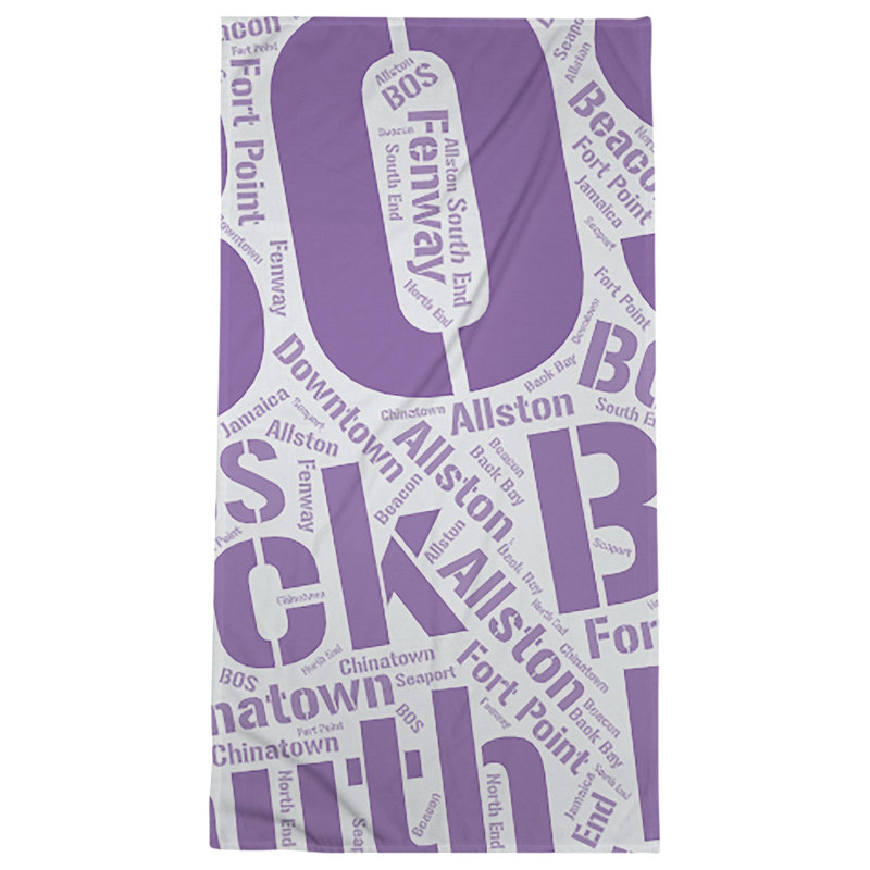 Bath Towel, Purple, Poly/Cotton, Boston