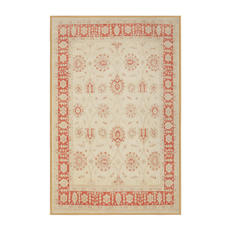 Tapis traditionnel rouge / beige Guanaja, Rectangle 3 pi x 5 pi