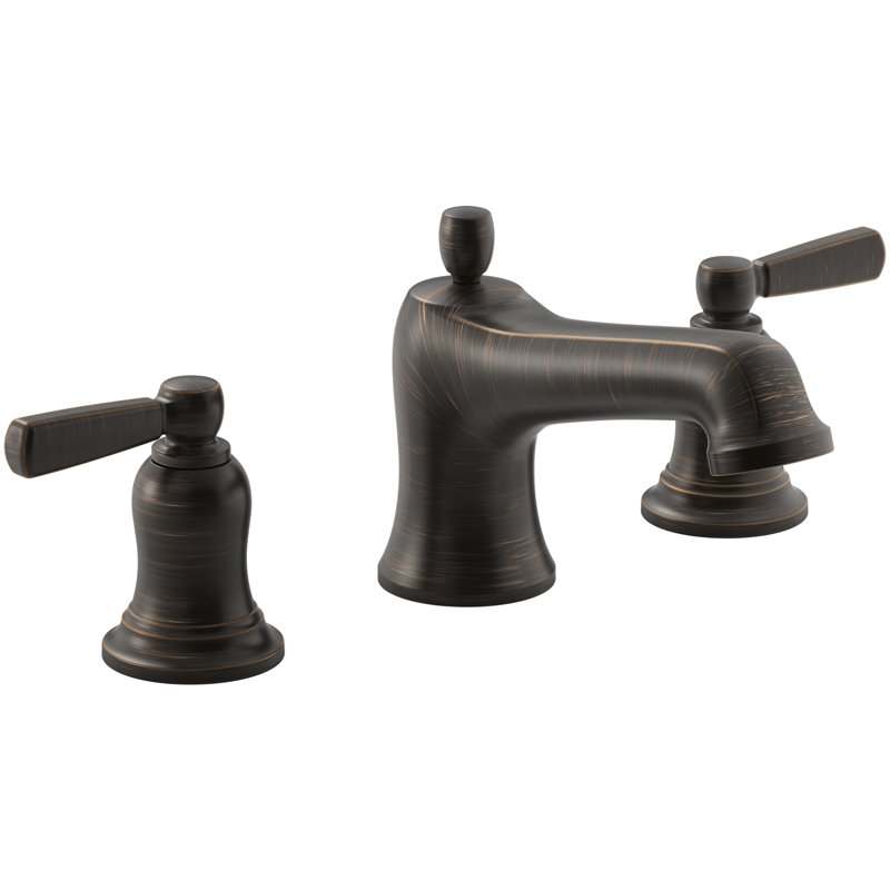 Bancroft Bath Faucet Trim for Deck-Mount High-Flow Valve with Non-Diverter Spout and Metal Lever Handles, Valve Not Included