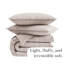 Ensemble de lit de jour 6 pièces Southshore Fine Linens Collection Brickyard, coloris Vilano Bone, en microfibre doublement brossée légère matelassée, comprenant 3 taies d'oreiller, un cache-sommier et un oreiller cervical, pour lit simple.-784452673