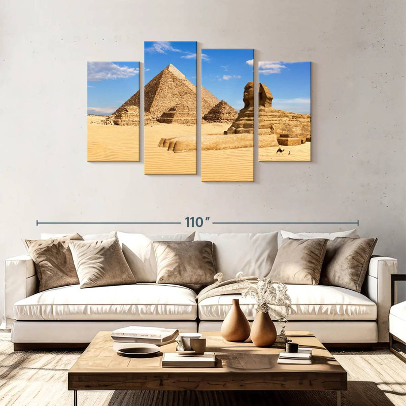 Sphinx d'Adella et grande pyramide de Gizeh