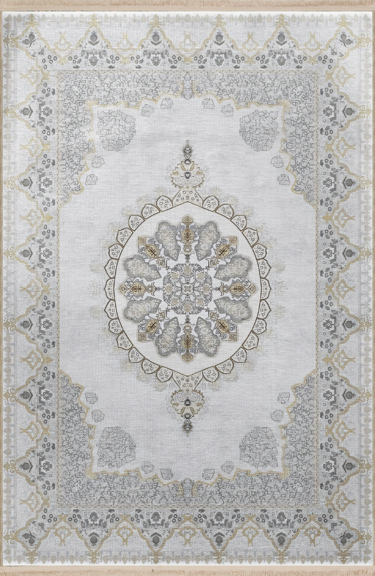 Bloomsbury Market Beige-Gray Themed Traditional Motif Ethnic Patterned ...