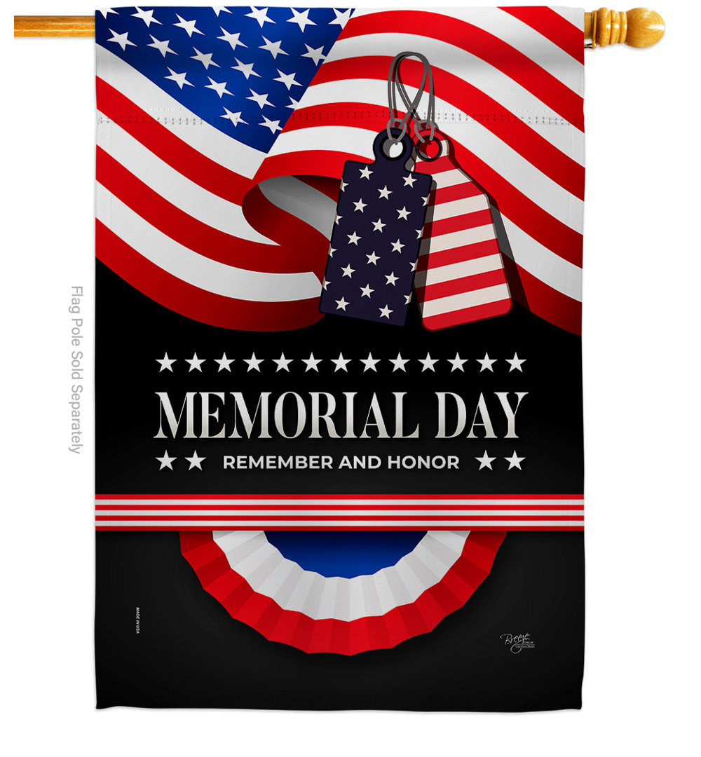 Double Sided 40'' H x 28'' W Polyester Independence Day House Flag Breeze Decor