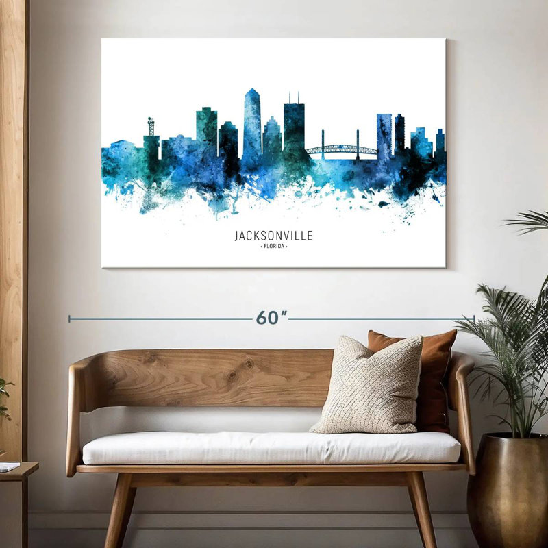 Jacksonville Florida Skyline II, 34" H x 51" W