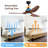 52" Modern Smart Ceiling Fan - Matte & Wood Grain, With Dimmable 3-Color LED Light (Memory Feature), Remote Control, Quiet Reversible DC Motor-235286776-235286774