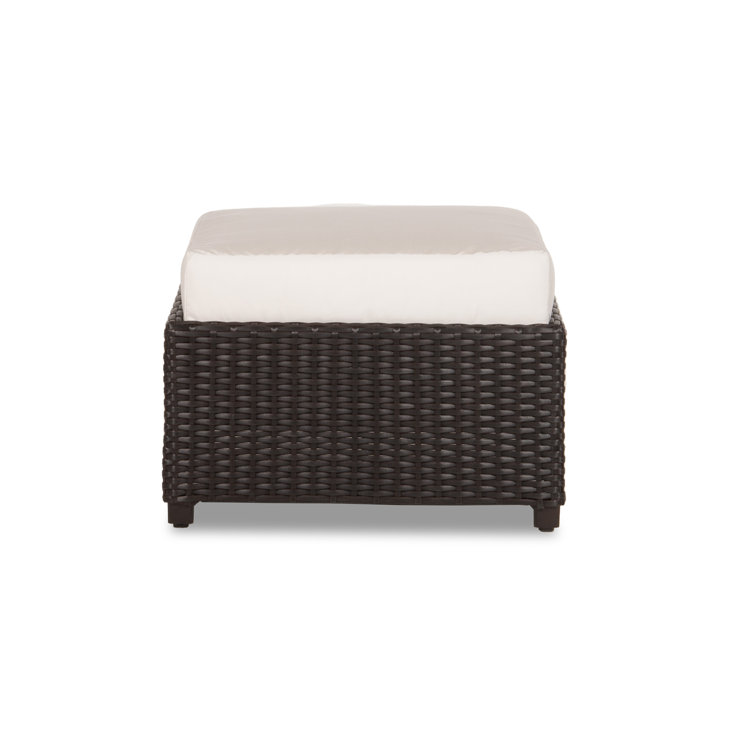 Siesta Key Wicker Outdoor Ottoman with Sunbrella® Cushion