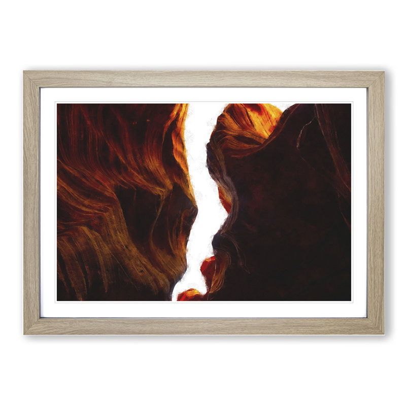 Sandstone in Antelope Canyon Vol.1 - Picture Frame Graphic Art, Oak Framed, 36cm H x 48cm W x 2cm D