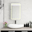 Armoire de salle de bain illuminée en fer argenté avec rangement illuminé