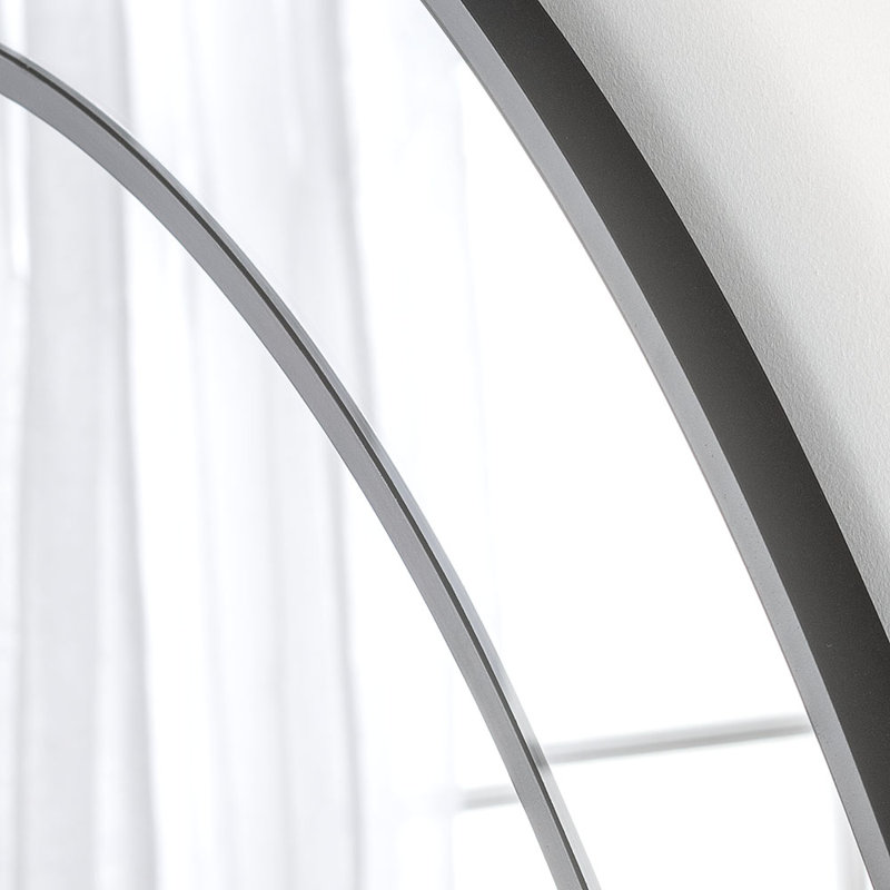 Round Contemporary Mirror, Black