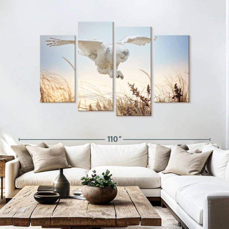 Brampt Flying Snowy Owl, 54" H x 84" W