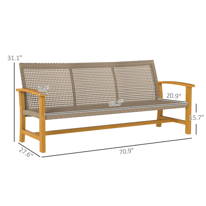 71.3 " W Straight Patio Sofa