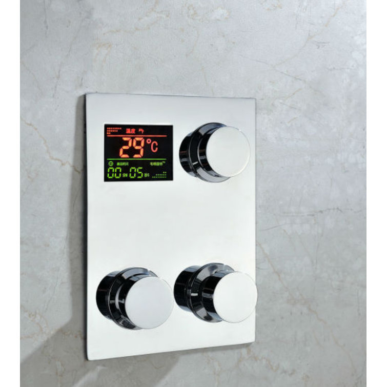12 Inch Stainless Steel Rain Shower System with Thermostatic Valve and Handheld Spray