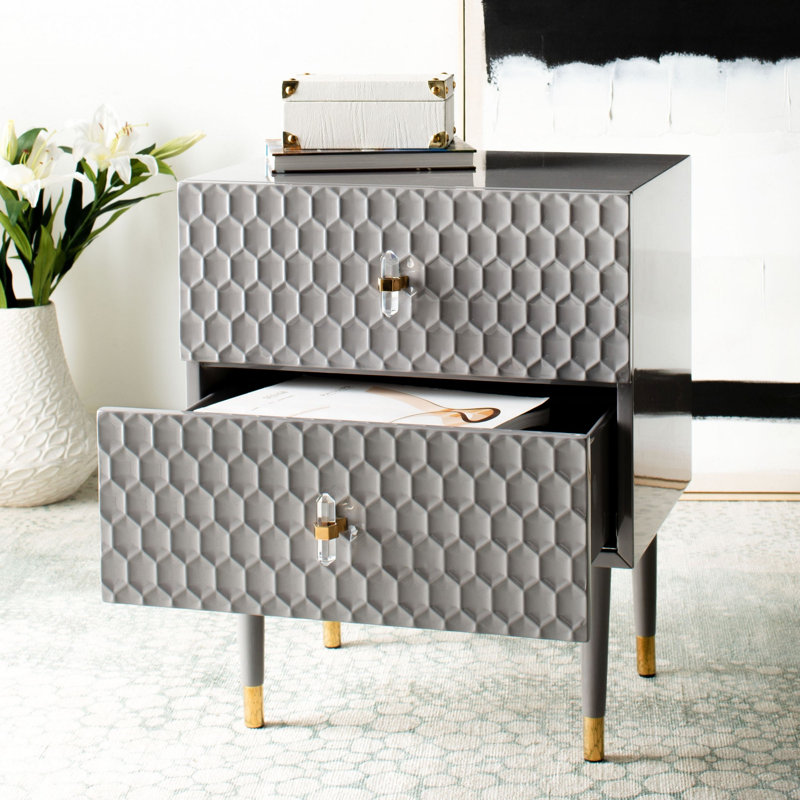 Getzin 2 - Drawer End Table, Grey