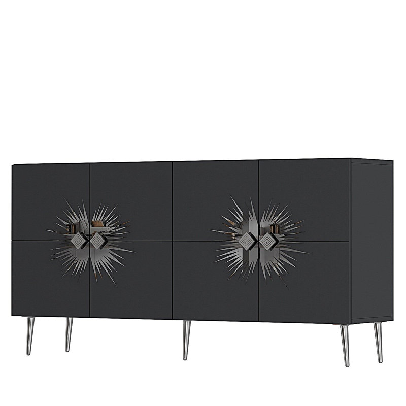 Olivia 150cm Console Table, Grey/Silver
