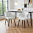 Modern PU Leather Dining Chair with Curved Backrest and Solid Wood Legs-622345892