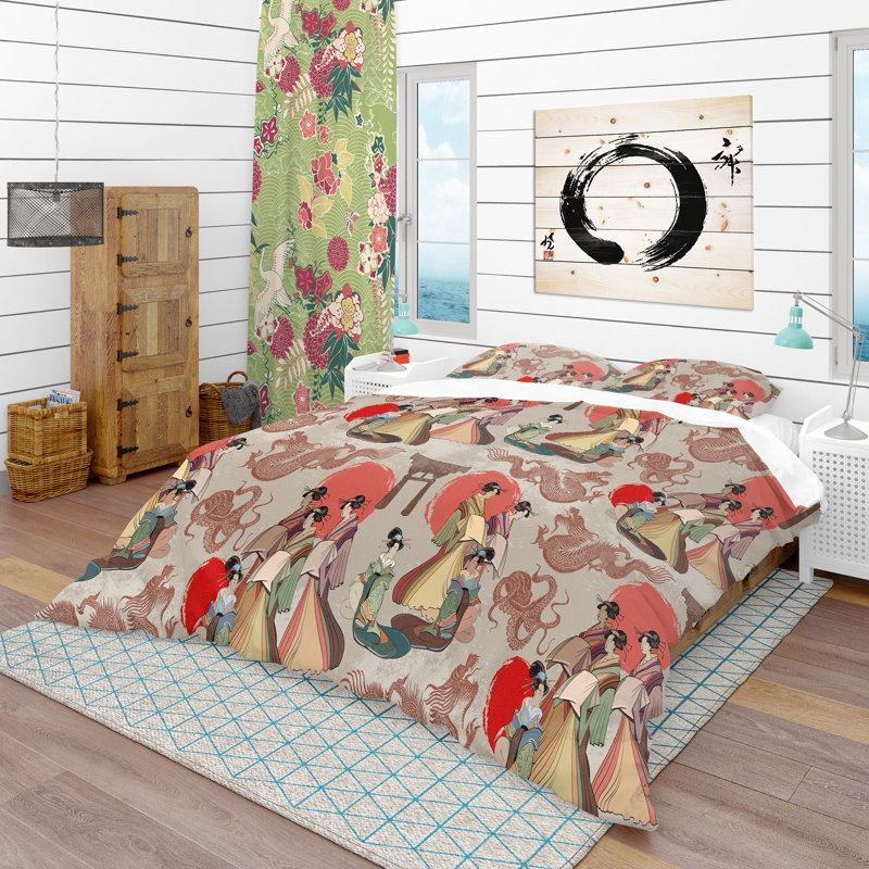 Eclectic Abstract Duvet Cover, King Duvet Cover + 2 Shams