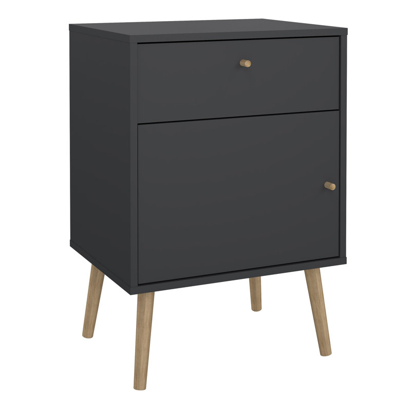 Arish 50.2cm W Bedside Table, Grey