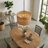 4-Light Dimmable Drum Chandelier with Handwoven wicker shade