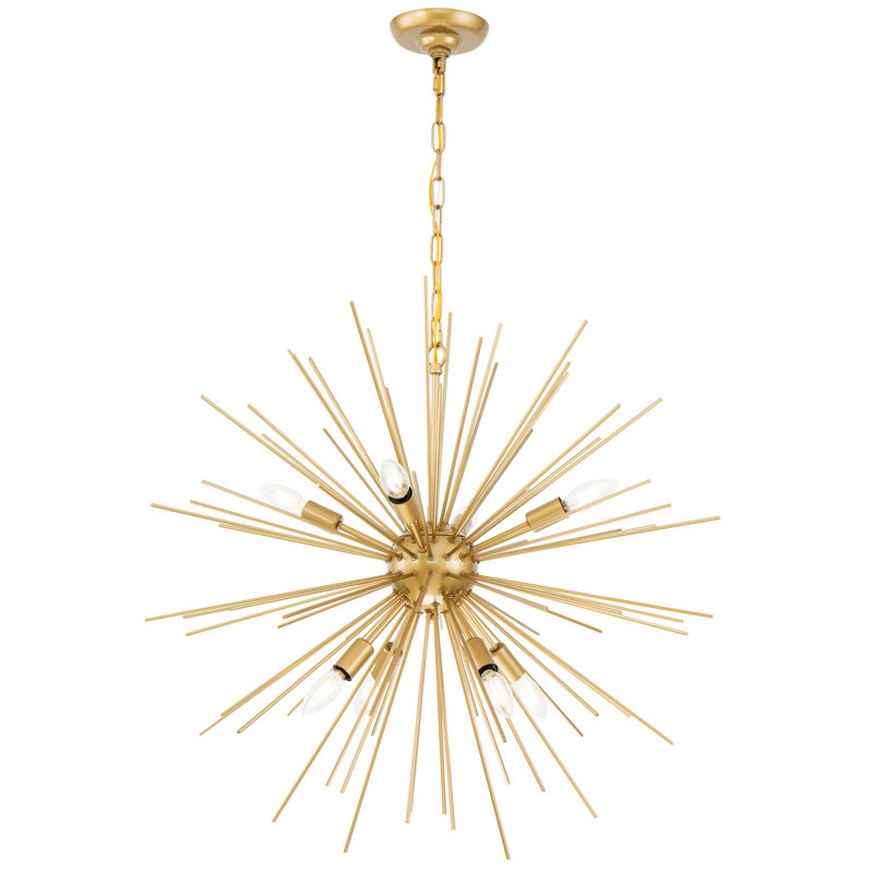 Sumler 8-Light Dimmable Sputnik Sphere Chandelier, Brass, 29" H x 30" W x 30" D